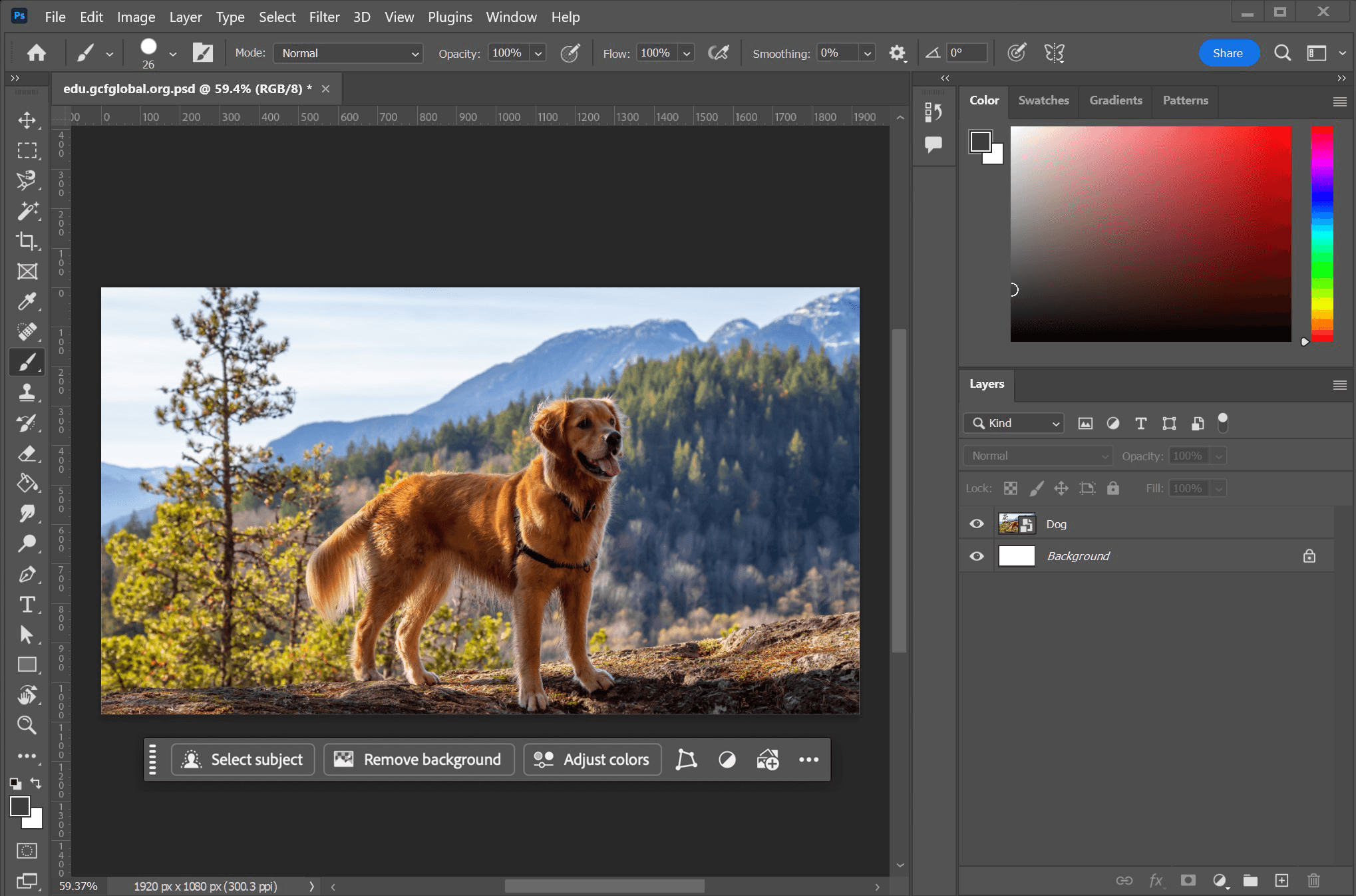 Photoshop workspace
